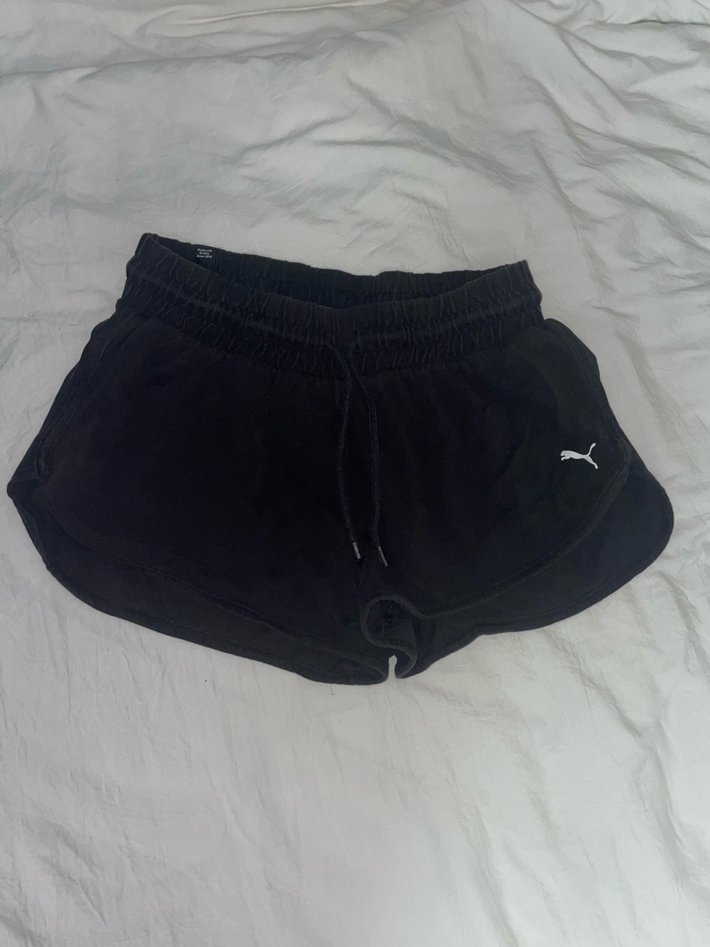 Puma Black Cotton Drawstring Shorts